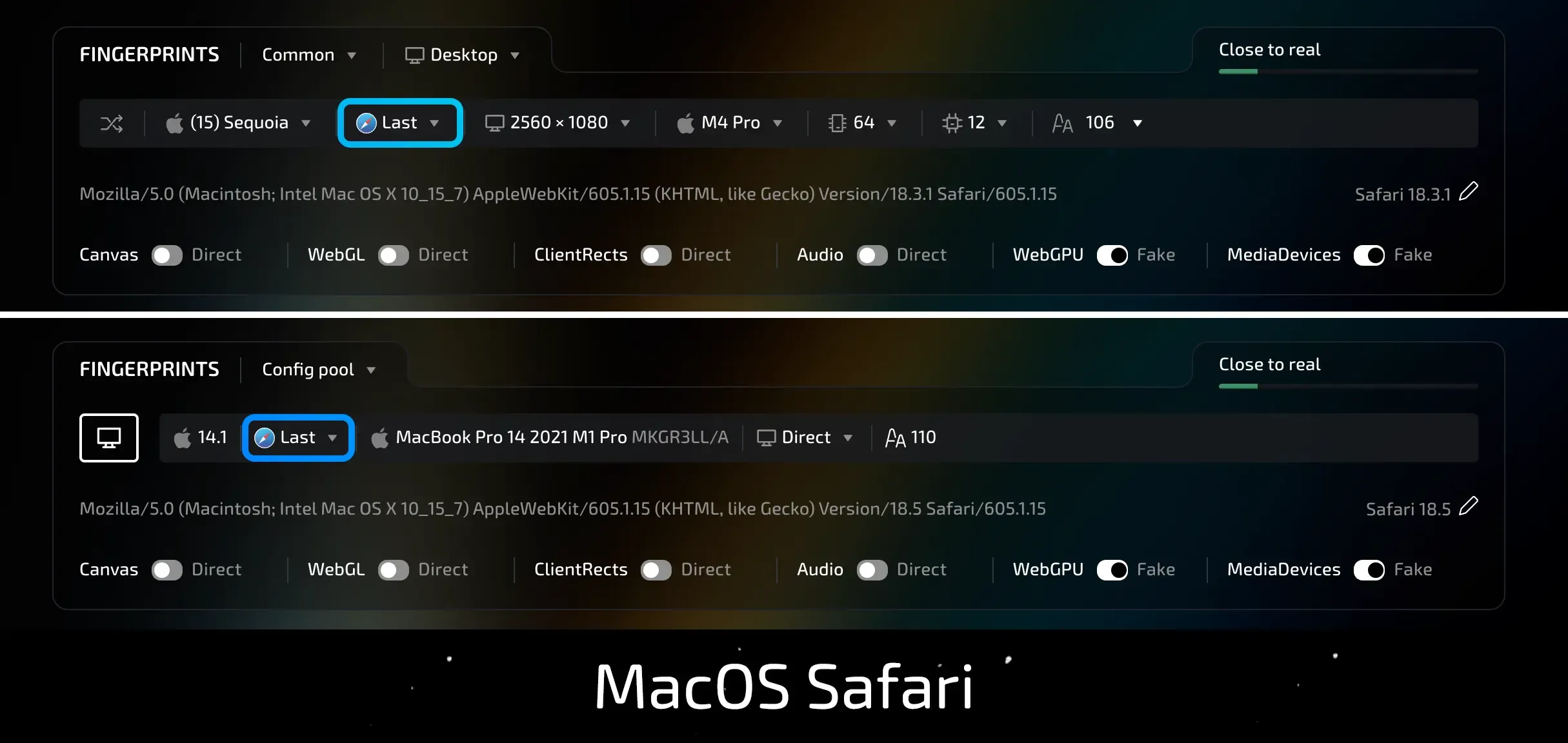 Safari Browser Configs in Linken Sphere - img 1